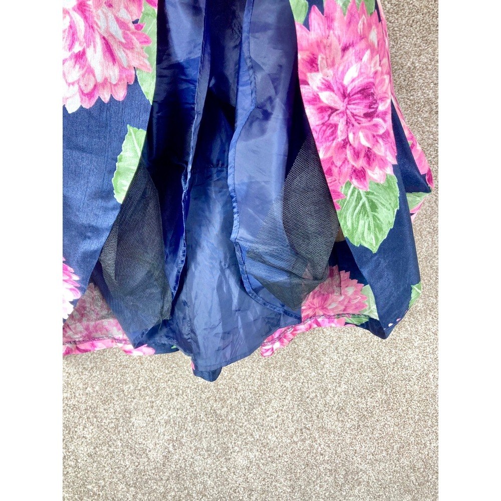 Jessica Howard Floral Fit & Flare Dress Womens 8 Navy Pink Summer Spring Party - Picture 3 of 12